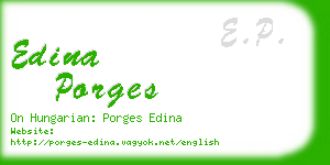 edina porges business card